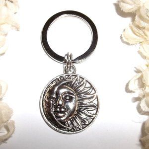 Keychain, Keyring, Celestial Keychain, Silver Keyring, Unisex Gift Idea NWT C268